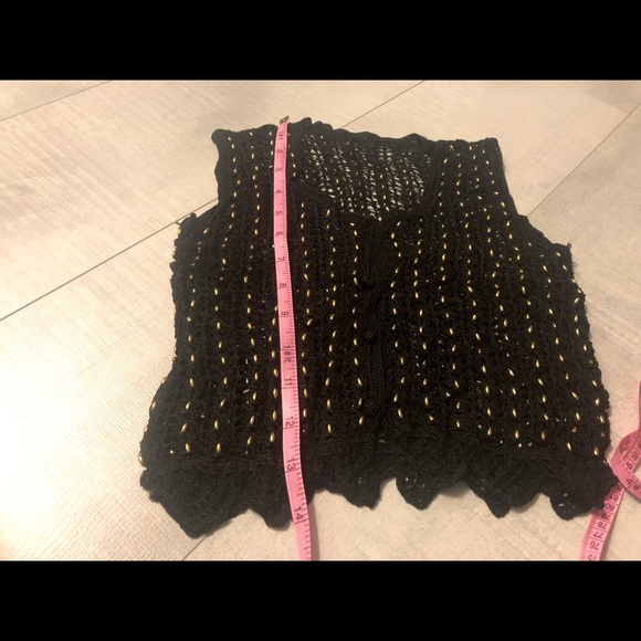 NEW Crocheted Beads Vest Jacket Bolero - Picture 5 of 8